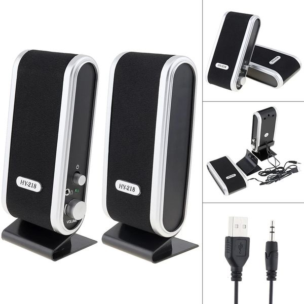 Computer S ers HY 218 6W USB 2 0 Wired Power Notebook Stereo 3 5mm Audio Jack Portable Loud S er for PC Laptop M AC 231216