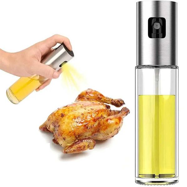 Glass Spray Bottle Kitchen Tool Spray Oiler Seasoning Condiment Bottle Pump Oil Pot Leak-Proof Grill BBQ Sprayer Oil DispenserXJ241227