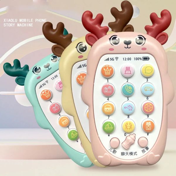 Baby Phone Toys Bilingual Telephone Teether Music Voice Toy Early Educational Learning Machine Electronic Children Gift Baby Toy 250114