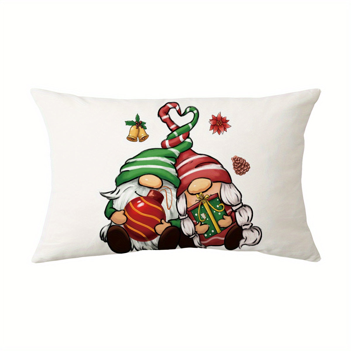 TEMU 1pc Christmas Pillowcase, Double Sided Printing, Farmhouse Christmas Ornament Winter Holiday Decorative Cushion For Home Sofa, Home Decor, Room