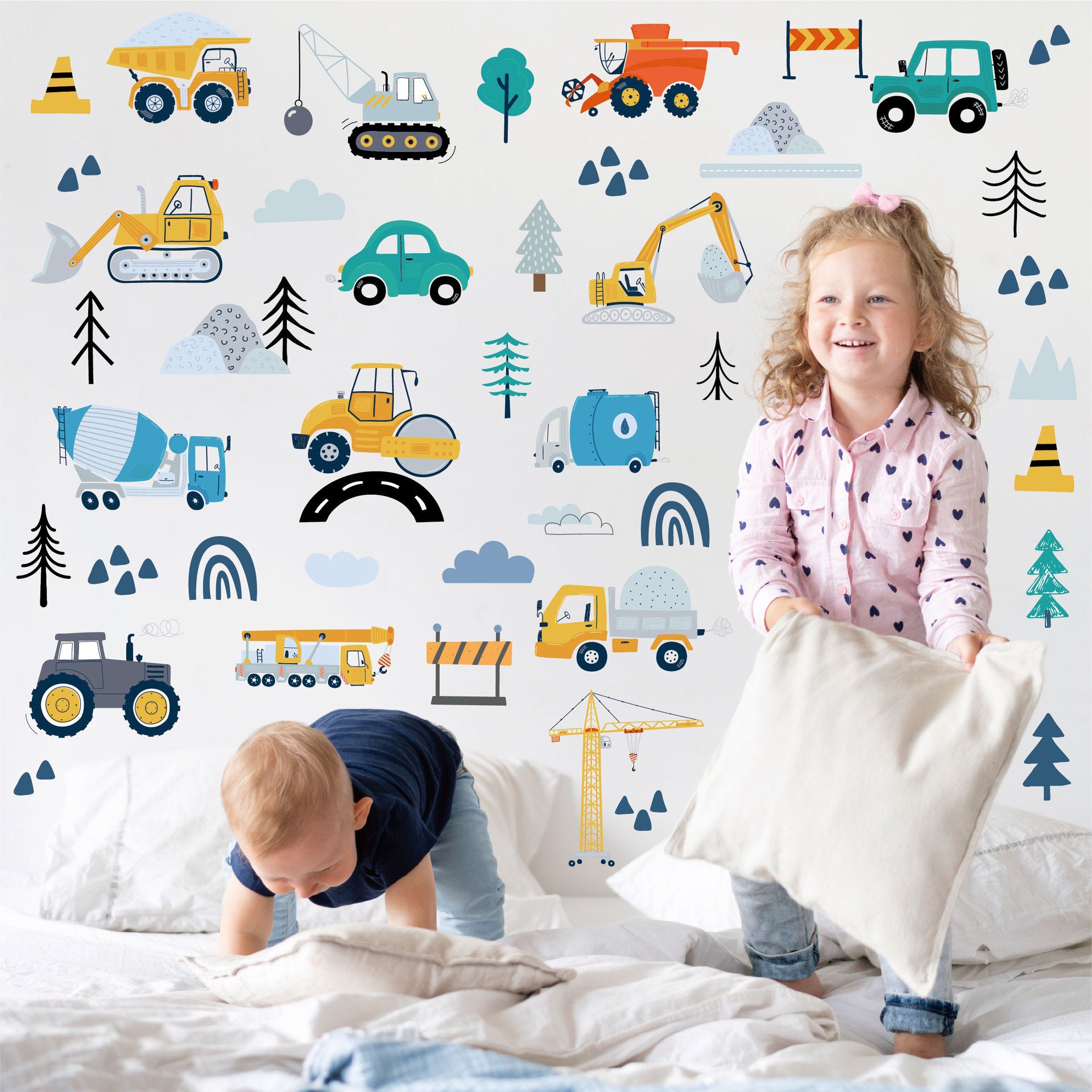 Car Wall Stickers Bohemian Style Transportation Kindergarten Childrens Room Bedroom Decoration Diy Cartoon Decals Wholesale Wallpaper