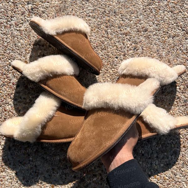 Scuffette ii Slippers Scuff Sis Slip-On Coquette Designer Tasman Chesut Fur Slides Sheepskin Shearg Tazz Mules Women Suede Fall Winter Scuff