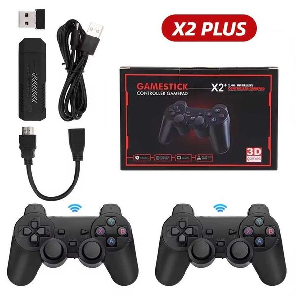 X2 Plus New 64G 30000 Games GD10 Pro 4K Gaming Stick 3D HD Retro Video Game Console Wireless Controller TV 50 Emator for PS1-N64 Y241109