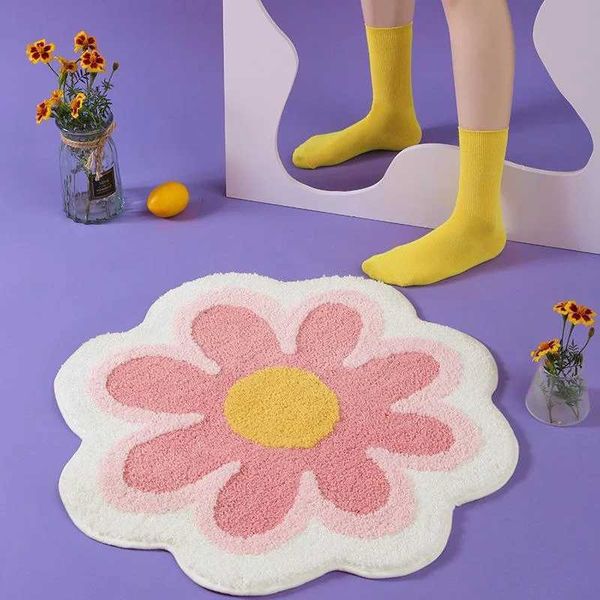 Flower Rug Super Soft Plush Floor Rugs Living Ro Non Slip Carpet Sofa Bedside Rugs Baby Crawling Mat Doormat Rug Y240102