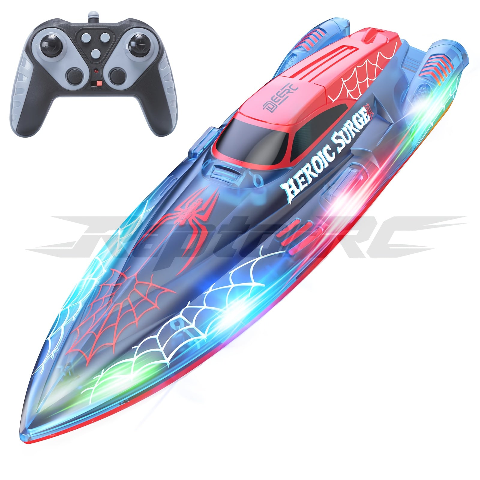 TEMU Deerc 13-inch Collectible Rc Boat-2.4ghz Remote Control Boat With Led Lights, Ideal For Pools & Lakes, Water Toy Model Gift For Boys Ages 8-12
