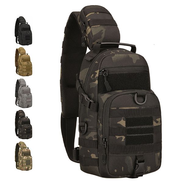 Backpacking Packs Protector Plus Tactical Sling Chest Pack Molle Military Nylon Shoulder Bag Men Crossbody Outdoor Hiking Cycling 221111