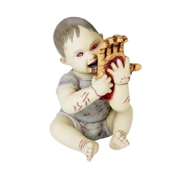 Halloween Decorative Resin Car Ornaments Horror Ghost Dolls Ghost Festival Haunted House Tricks Home Desktop Figurines Decor 240823