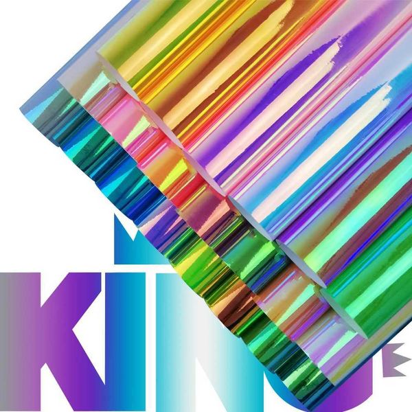 Adhesive Vinyl PermaneHolographic Rainbow Gradient Indoor For Crafts Expressions Decal Sign Sticker DIY Y240810