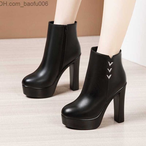 Boots Plus Size 34-43 Fashion Square Foot Pedal Boots Women&#039;s Side Zipper Party Dress Office Women&#039;s Daily Shoes Black Red Boots Q