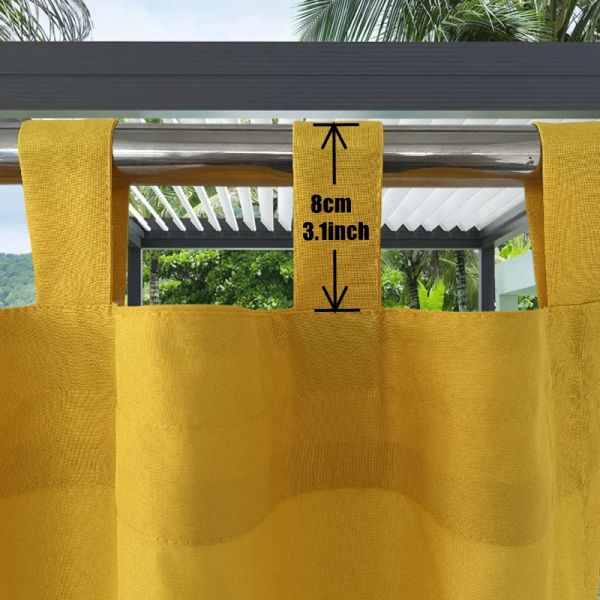 1PC, Outdoor Detachable Tab Top Curtain For Easy Hanging And Loosening, Outdoor Curtain For Room, Living Room, Bedroom Decor