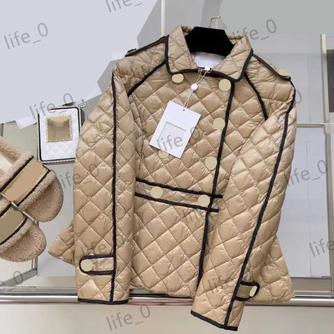 Brand Womens Jackets Contrast Color Edge Ling Plaid Process Outerwear Tops Classic Double Button Lapel Fashion Coats Designer Casual Joker Jacket Wo