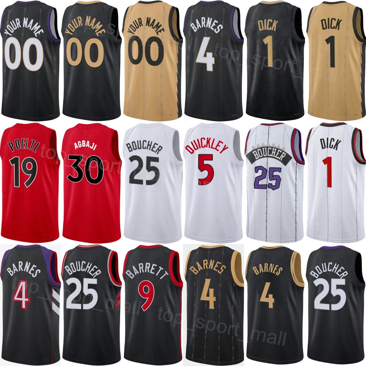 Printed 25-26 Basketball Collin Murray-Boyles Jerseys 12 Men Youth Women Sandro Mamukelashvili 54 RJ Barrett 9 Scottie Barnes 4 Immanuel Quickley 5