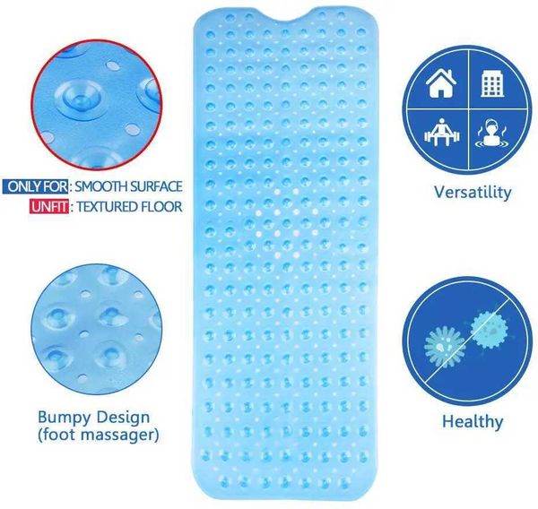 2021 New PVC Large Bath Mat Massage 40X100CM Safety Shower Bathtub Mats Non Slip Bathroom Floor Mat for Kids-Elderly -Disabled Y240816