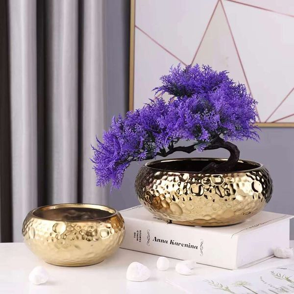 Seller Wholesale Wide Mouth gold decor Golden Vase Orchid wedding centerpieces Ikebana vase s for men R250206