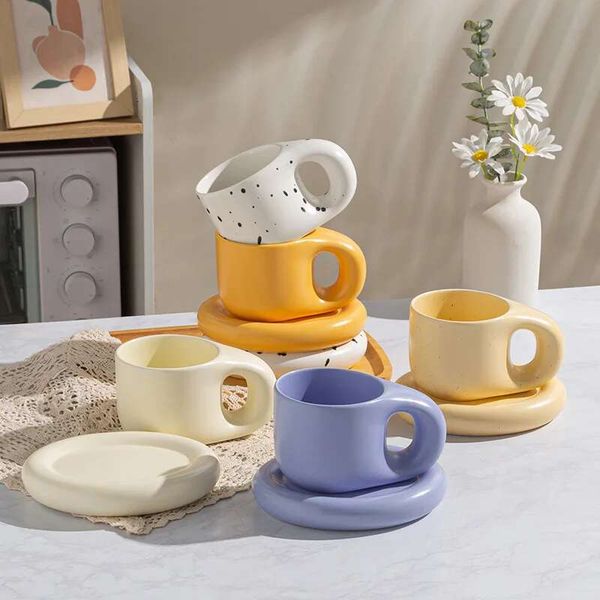 400ml Splash Ink riddle with Saucer and Saucers Home Office Tea Cup Coffee Cups Korean Mug Ceramic Pl