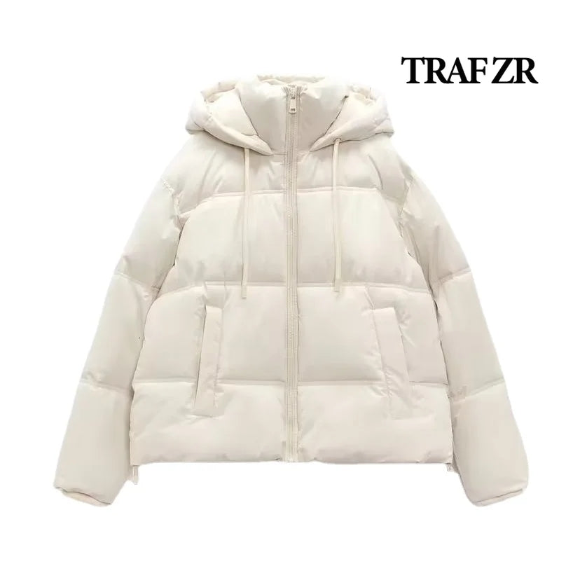 TRAF ZR Winter Women&#039;s Cold Coat Winter Jackets for Women 2023 Warm Thermal Parkas Woman Winter Coat Promotion Female Outerwear