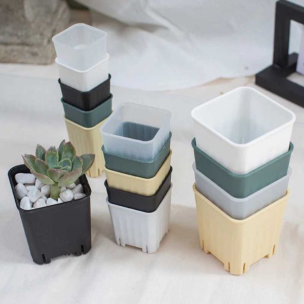 Planters Pots 5PCS 5-8CM Small Square Flowerpot Thickened Flower Succulents Plant Nursery Grow Pot Mini Cactus Planter Garden Decoration S24