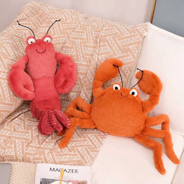 1pc Adorable Soft Lifelike Lobster Crab Plueshie Stuffed Sea Animals Toys Baby Appease Doll for Kids Birthday Xmas Gift Z250107