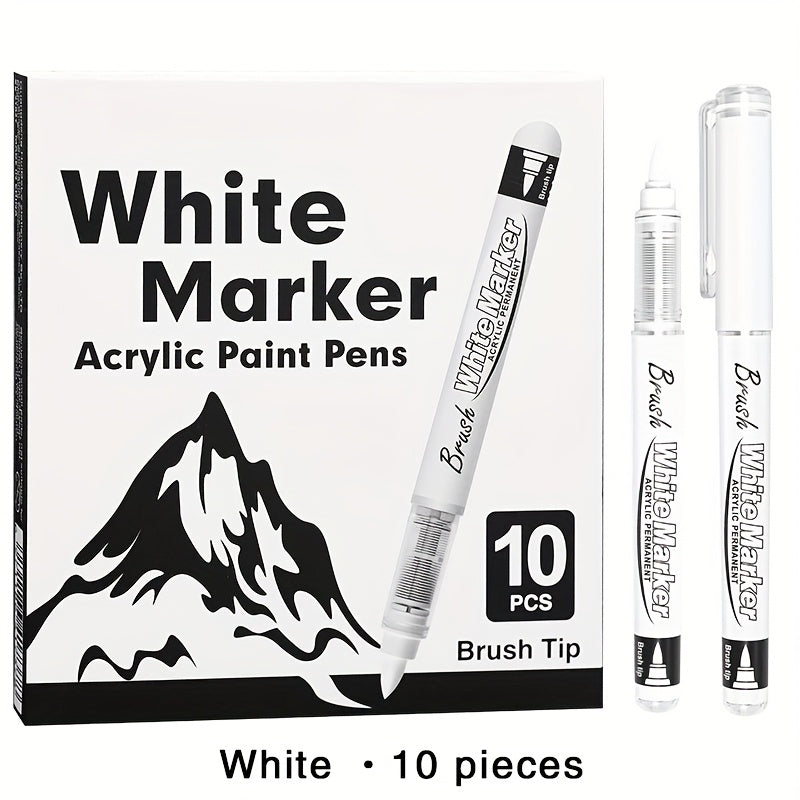 TEMU 10pcs, Markers For Art & Craft, Brush And Fine Point Tips, Water-based Ink, Lightweight Design, Animation, Illustration, And , Craft Doodling