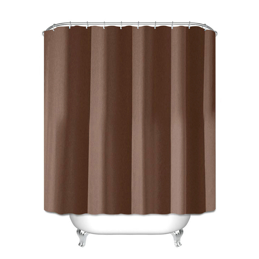 YL-37305 dry and wet solid color curved bath curtain punch-free L-shaped solid color polyester partition curtain bathroom curtain waterproof hanging