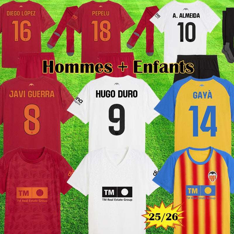 Valencia Kit 25 26 soccer jerseys VCF HOMAGE Third jersey 2025 2026 la terreta camisetas de futbol HUGO DURO JAVI GUERRA men kids kit football shirt