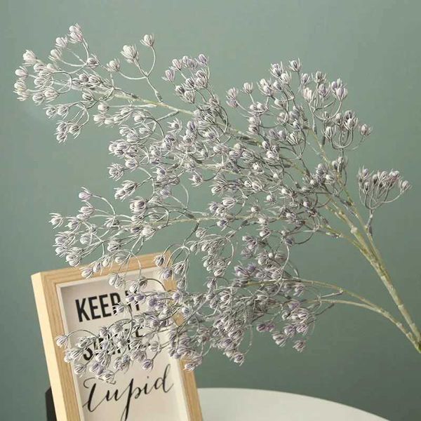 Artificial dried flower branches pearl grass plants fake plastic flowers family weddings hotel flower decorations ceiling decorations Ramos