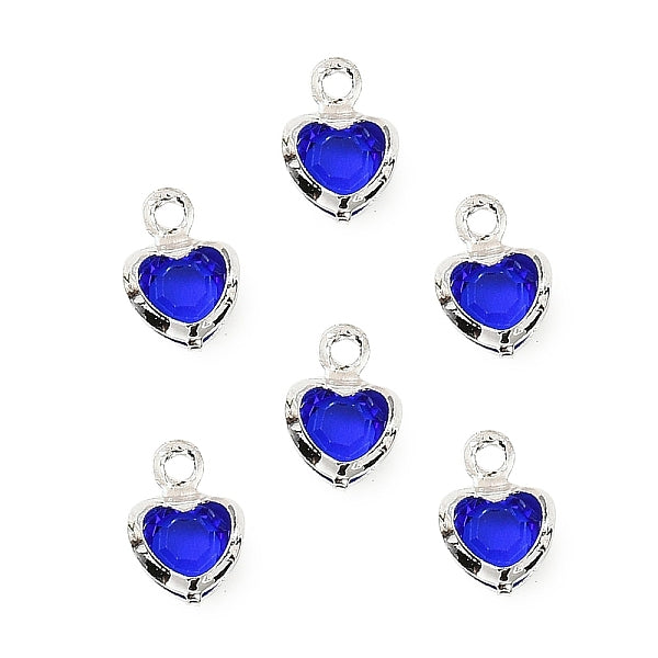 Herz Messing Glas Charms