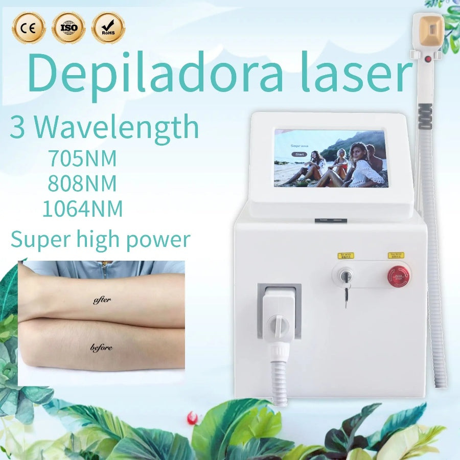 Newest Portable 808 Diode Laser Permanent Hair Removal Beauty Machine Body Hair Removal Tender Skin Suitable for home and beauty salon