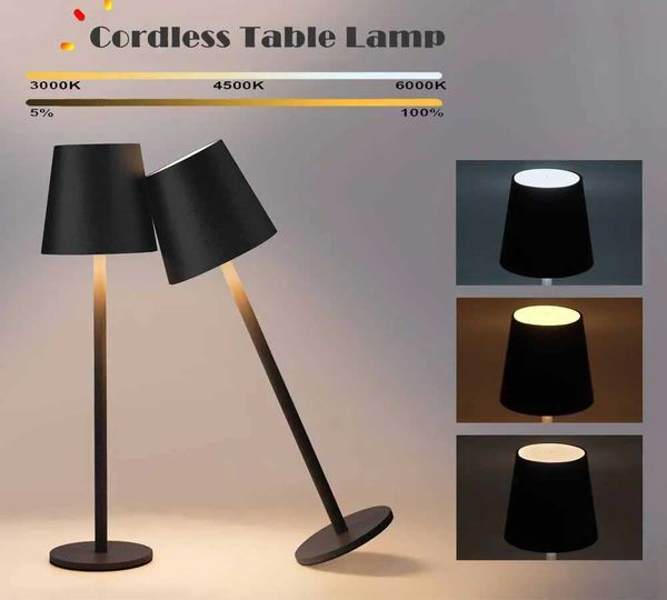 Touch Sensor Light LED Table Lamp Cordless Desk Light Rechargeable 3Color Bedside Creative Ambient Light Bar Outdoor Decor Light Z250211