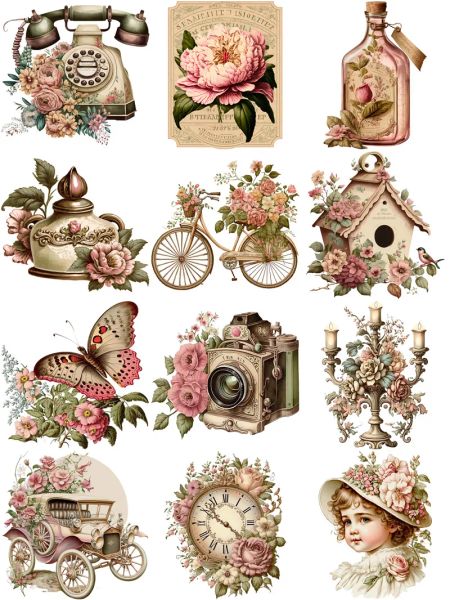 Retro Objects Stickers Crafts And Scrapbooking stickers kids toys book Decorative sticker DIY Stationery