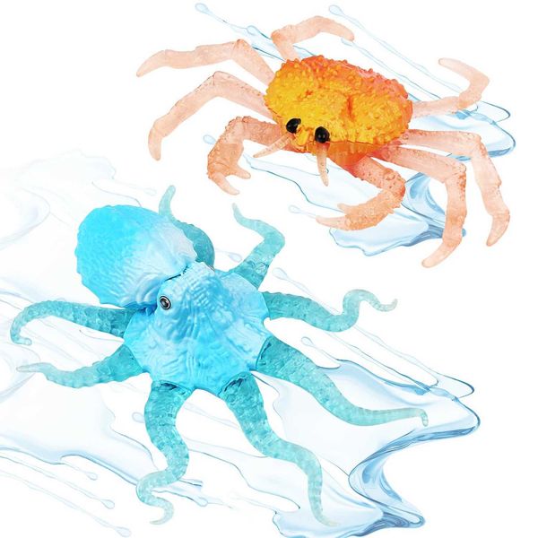 TPR simulation childrens toy soft rubber stretching octopus pinching music decompression water toy crabs marine creatures Y240813