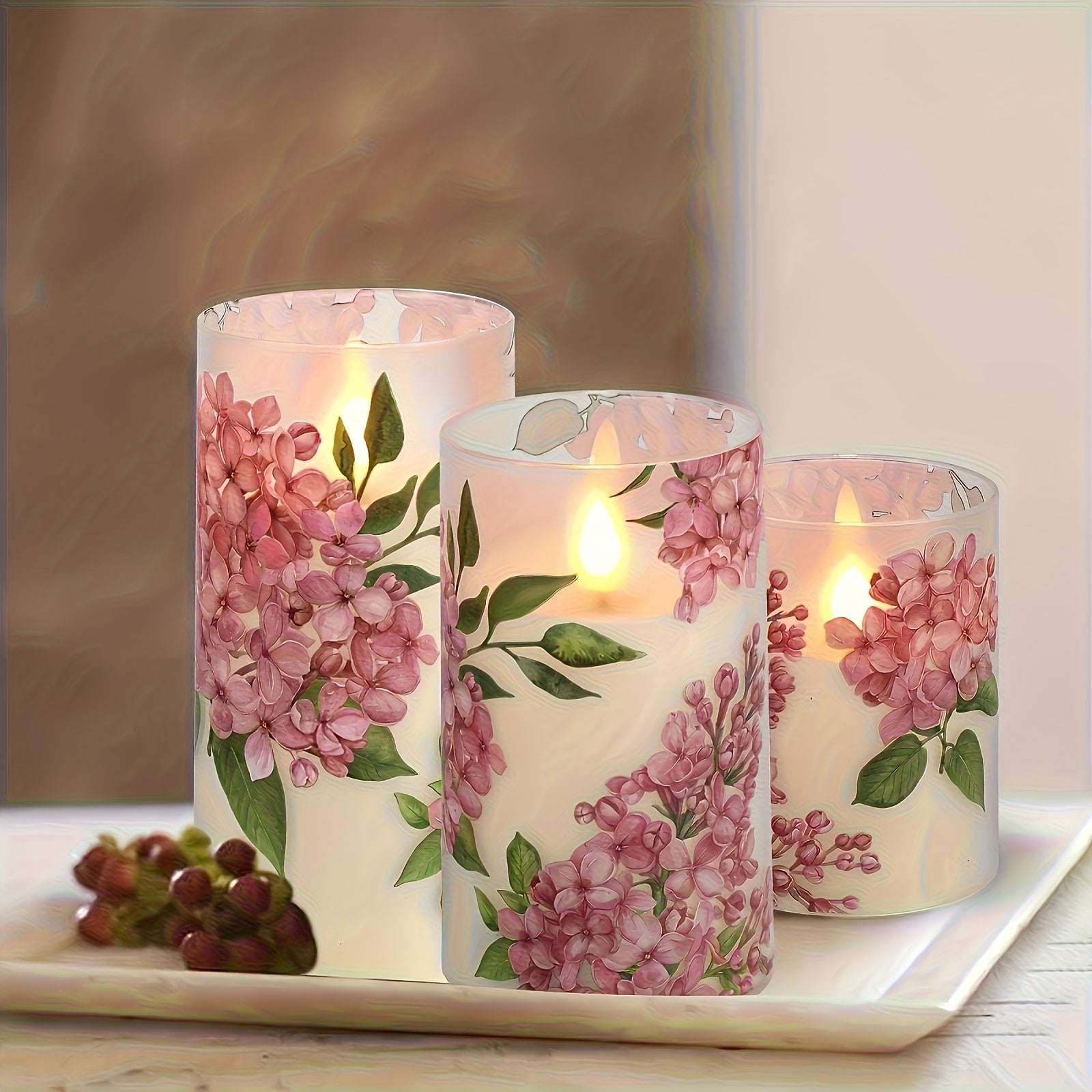 TEMU 3pcs Flameless Candles, Led Flickering With Remote Control, Suitable For Seasonal Events, Romantic And Fragrant Moments, Home Decoration,