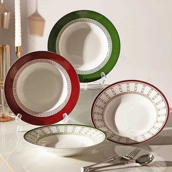 Light Luxury Retro Ceramic Plate Hotel Restaurant Creative Steak Plate Delicious Dishes Pasta Dining Plate Exquisite Tableware X250129