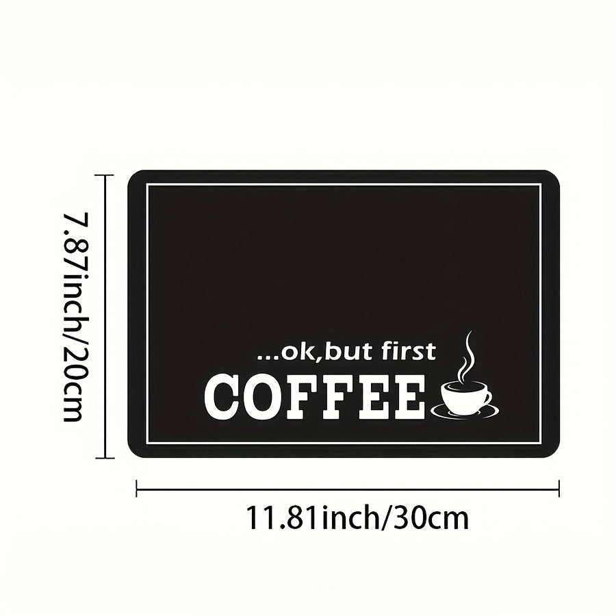 TEMU 1pc Coffee Printed Coffee Machine Mat Modern Minimalist Counter Quick Water Absorption Tableware Drying Mat Drainage Mat Desktop Decoration Anti