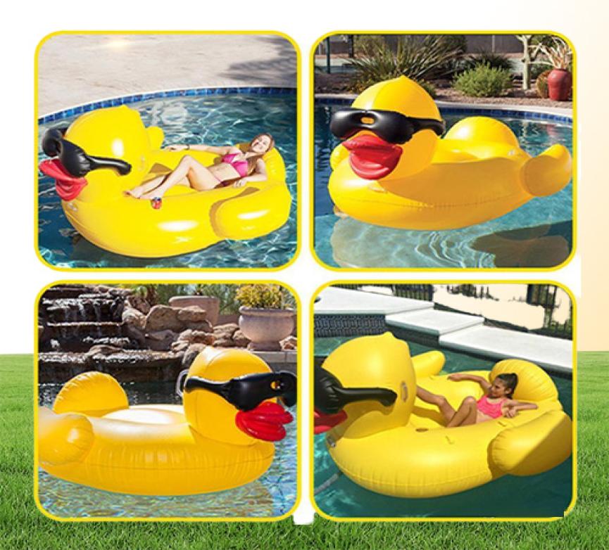 Inflatable Pool Floats Rafts Swimming Yellow with Handles Thicken Giant PVC Pools Float Tube Raft8693523