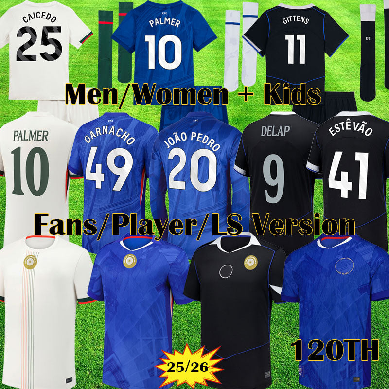 Chelseasea Kit CFC GARNACHO ENZO 2025 2026 GITTENS DELAP Soccer Jerseys PALMER 10 football shirt 25 26 kits ESTEVAO Kids Equipment 120 Anniversary H