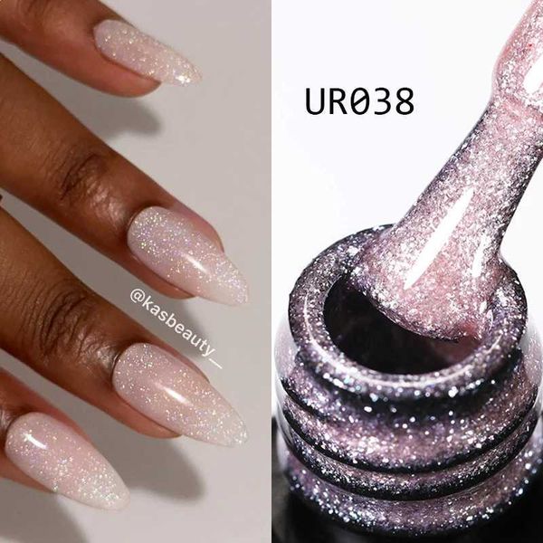UR SUGAR 7.5ML Cherry Pink Powder Shiny Color Gel Nail Polish Sparking Manicure Nail Gel Semi-permanent Varnish UV LED GelM240814
