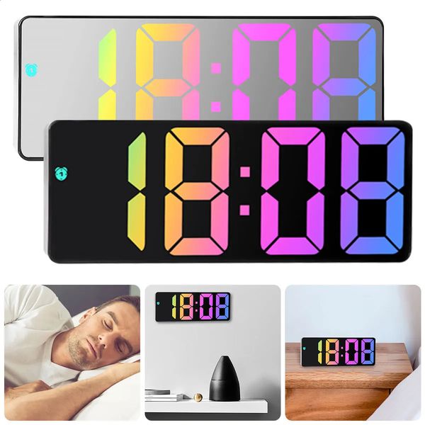 16Pcs Desktop Digital Alarm Clock Adjustable LED USBBattery Powered Smart Desk 1224H Display Home Bedroom 250107