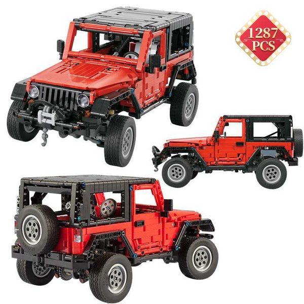 Technical Expert Diy Off-Road Sports Car Model Building Blocks Static Jeep Vehicle Childrens Education Toys Boys Birthday GiftsC250102