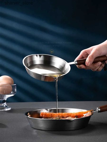 Pans 304 stainless steel mini frying pan small special induction cookware non stick oil splash hot oil L240910