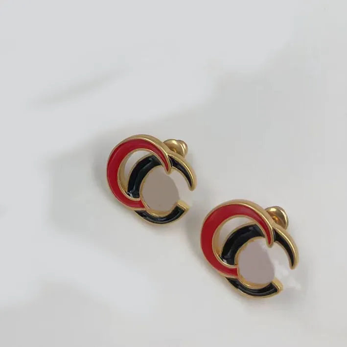 bracelet earrings necklace party wedding bridal classic jewelry trio set. resin enamel double letter pendant. personality, fashion, beauty, high qua