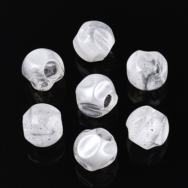 Perline di acrilico trasparente e polvere glitterata