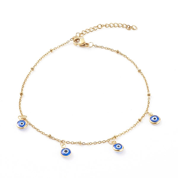 Böser auge Bunte Malerei charme fußkettchen