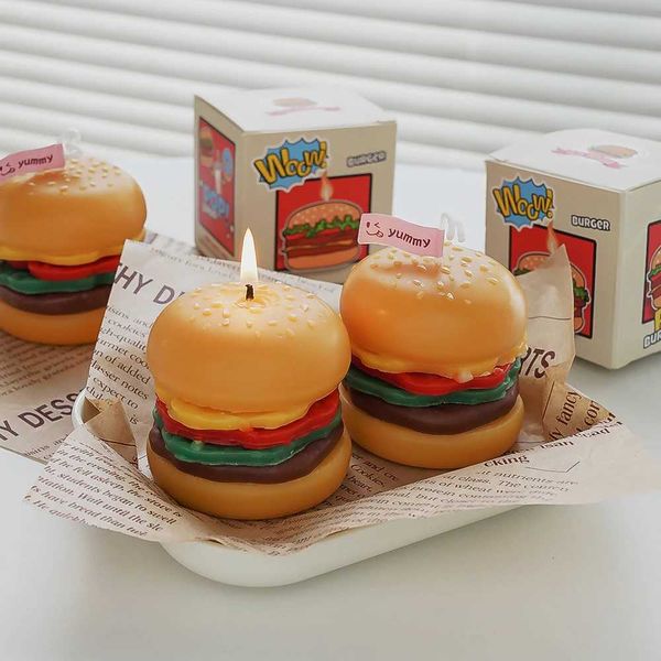 1 pack of hamburger scented candles suitable for holiday wedding parties indoor use bedroom and restaurant decorationXJ240830