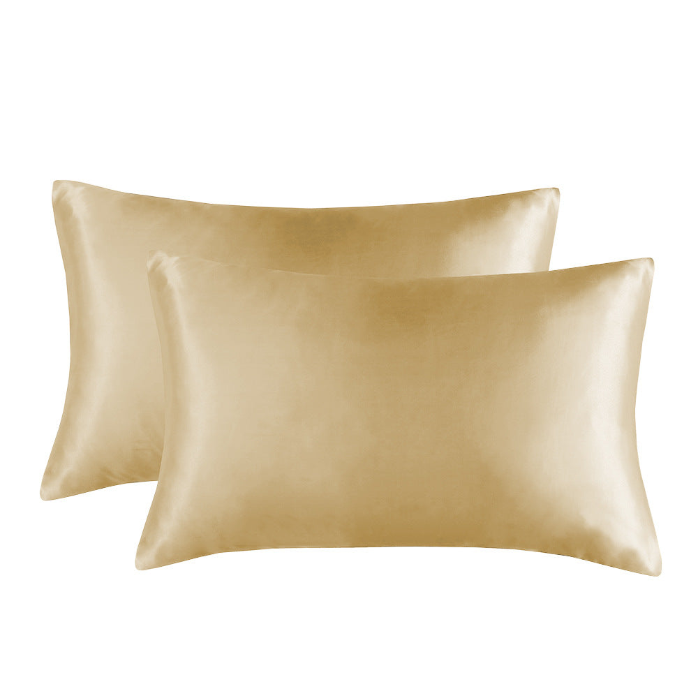 satin silk pillowcase set of 2 for women with zipper Solid color Pillow Case Queen