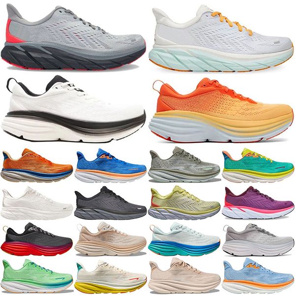 Designer Clifton 9 Bondis 8 Running Shoes Cliftons Shoe Sports Harbor Mist Black White Carbon x 2 pessoas livres pessoas atléticas casuais m