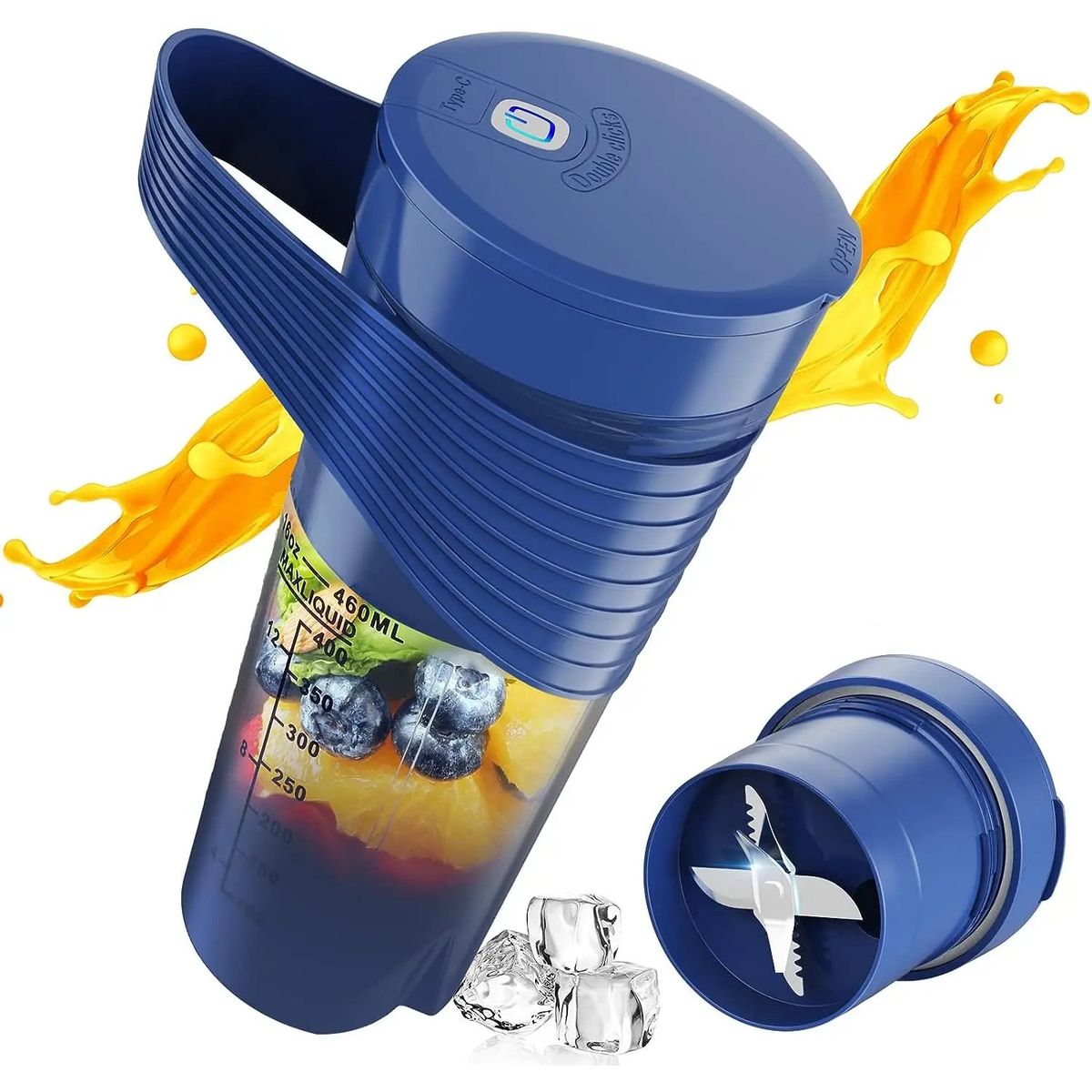 15.5-Ounce Rechargeable Personal 6-Blade Blender for Shakes & Smoothies - Blue