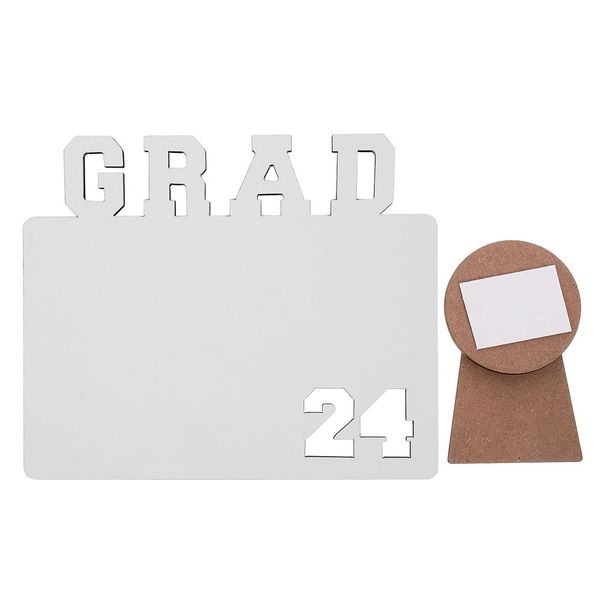 Sublimation Blank Graduation Picture Frames 2024 Grad Photo Frame Class of 2024 Picture Frames Hardboard Photo Plaque for DIY Personalized F