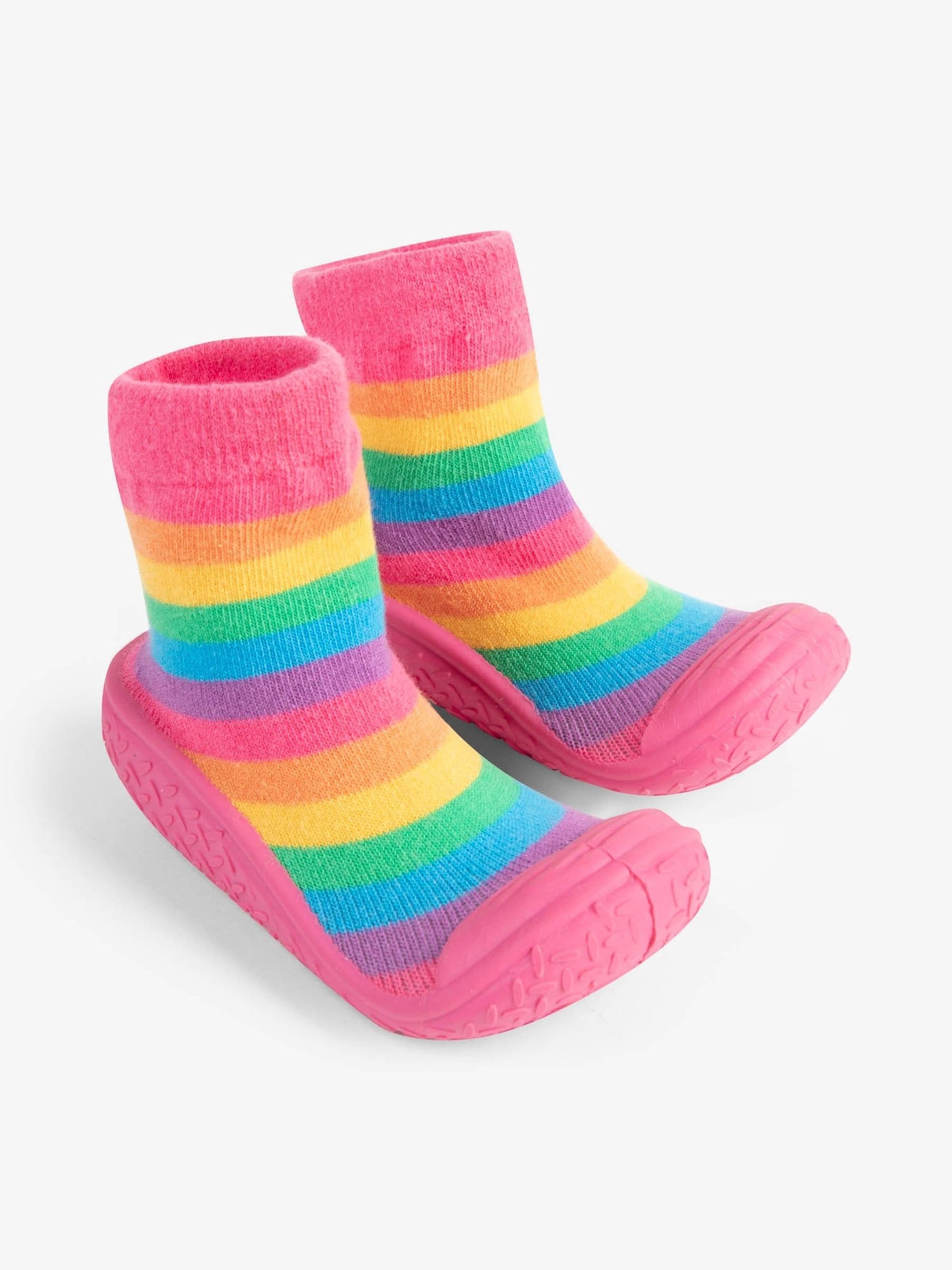 Rainbow Indoor Outdoor Slipper Socks 6-12 Mths