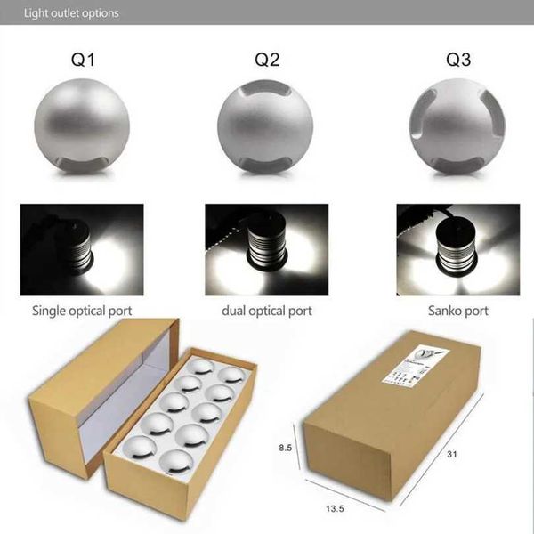 YRANK Mini LED Underground Light Outdoor Landscape Lighting Recessed Spotlight Kit IP67 3W 12V LED Floor Deck Stair Lamps 10pcs CL240813